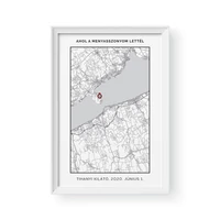 Kép 1/2 - Térkép / Álló / Framed - Fehér kerettel