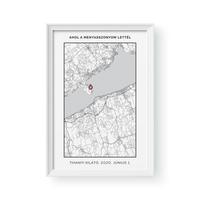 Kép 1/2 - Térkép / Álló / Framed - Fehér kerettel