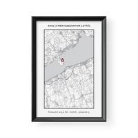 Kép 2/2 - Térkép / Álló / Framed - Fekete kerettel