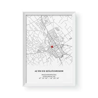 Kép 1/2 - Térkép / Álló / Minimal - Fehér kerettel