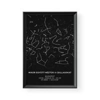 Kép 2/2 - Csillagtérkép / Álló / Minimal - Fekete kerettel
