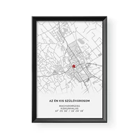 Kép 2/2 - Térkép / Álló / Minimal - Barna kerettel