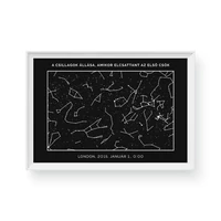 Kép 1/2 - Csillagtérkép / Fekvő / Framed - Fehér kerettel