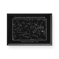 Kép 2/2 - Csillagtérkép / Fekvő / Framed - Fekete kerettel