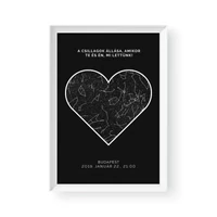 Kép 1/2 - Csillagtérkép / Álló / Heart - Fehér kerettel