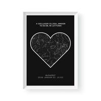 Kép 1/4 - Csillagtérkép / Álló / Heart - Fehér kerettel