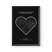 Kép 2/2 - Csillagtérkép / Álló / Heart - Barna kerettel