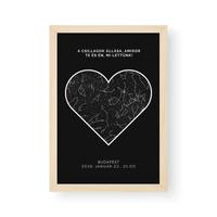 Kép 3/4 - Csillagtérkép / Álló / Heart - Natúr kerettel