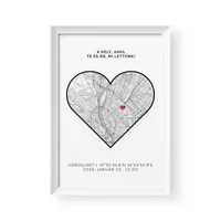 Kép 1/2 - Térkép / Álló / Heart - Fehér kerettel