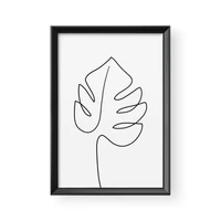 Kép 1/3 - Vonalrajz / Álló / Monstera 1 - Barna kerettel