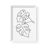 Kép 3/3 - Vonalrajz / Álló / Monstera 2 - Fehér kerettel