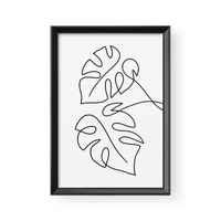 Kép 1/3 - Vonalrajz / Álló / Monstera 2 - Barna kerettel