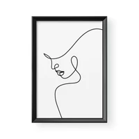 Kép 1/3 - Vonalrajz / Álló / Női arc 1 - Barna kerettel