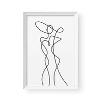 Kép 3/3 - Vonalrajz / Álló / Női alak 1 - Fehér kerettel