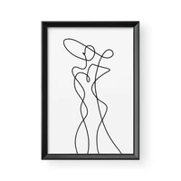 Kép 1/3 - Vonalrajz / Álló / Női alak 1 - Barna kerettel