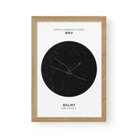 Kép 3/3 - Csillagkép / Álló / Bika - tölgy kerettel