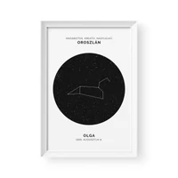 Kép 1/3 - Csillagkép / Álló / Oroszlán - fehér kerettel