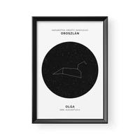 Kép 2/3 - Csillagkép / Álló / Oroszlán - fekete kerettel
