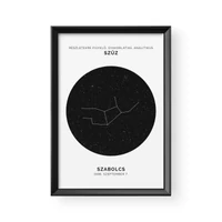 Kép 2/3 - Csillagkép / Álló / Szűz - fekete kerettel