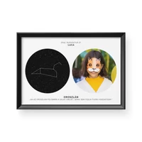 Kép 1/3 - Csillagkép + Fénykép / Fekvő / Classic - fekete kerettel