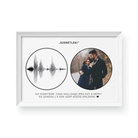 Kép 2/3 - Hanghullám + Fénykép / Fekvő / Classic - Fehér kerettel