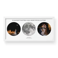 Kép 1/3 - Dupla fénykép + Holdfázis / Fekvő / Panoráma - fehér kerettel