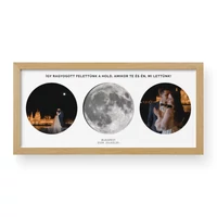 Kép 3/3 - Dupla fénykép + Holdfázis / Fekvő / Panoráma - Tölgy kerettel