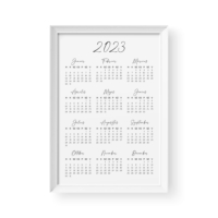 Kép 4/4 - 2023-as naptár, fehér kerettel