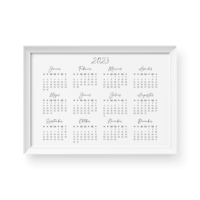 Kép 4/4 - 2023-as naptár, fehér kerettel