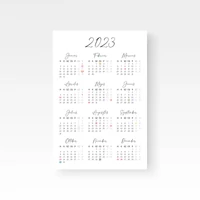 Kép 1/4 - 2023-as naptár hétvégék, ünnepnapok és családi események jelölésével