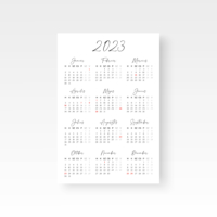 Kép 2/4 - 2023-as naptár hétvégék és ünnepnapok jelölésével