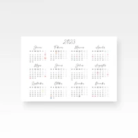 Kép 1/4 - 2023-as naptár hétvégék, ünnepnapok és családi események jelölésével