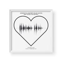 Kép 1/4 - Hanghullám / Négyzetes / Heart - Fehér kerettel