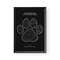 Kép 2/2 - Csillagtérkép / Álló / Paw - Barna kerettel