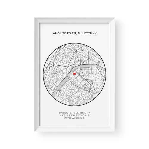 Térkép / Álló / Classic - Fehér kerettel