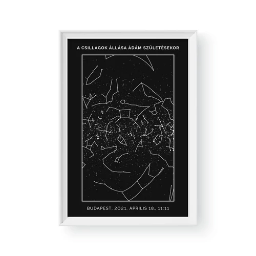 Csillagtérkép / Álló / Framed - Fehér kerettel