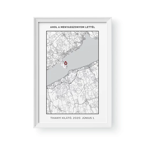 Térkép / Álló / Framed - Fehér kerettel