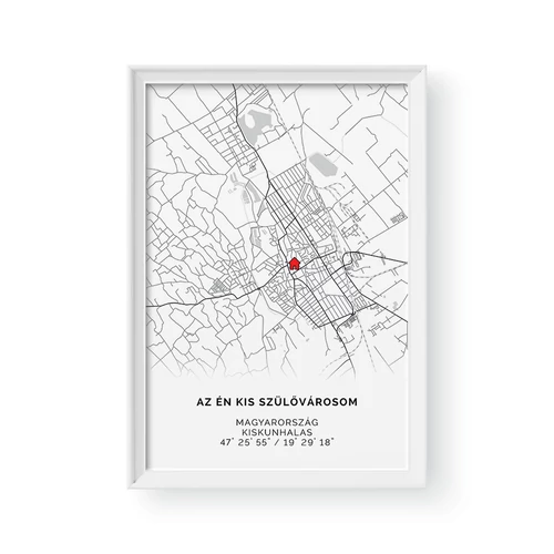 Térkép / Álló / Minimal - Fehér kerettel