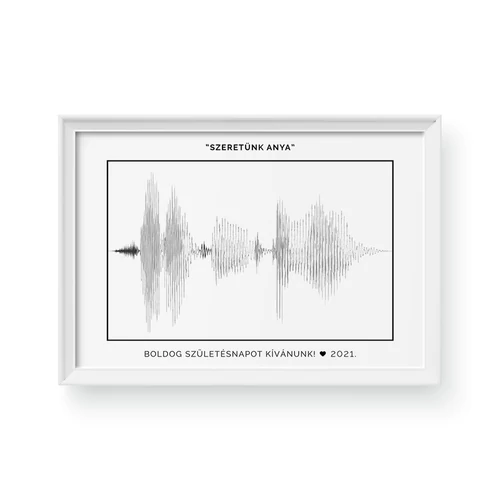 Hanghullám / Fekvő / Framed - Fehér kerettel