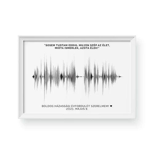 Hanghullám / Fekvő / Minimal - Fehér kerettel