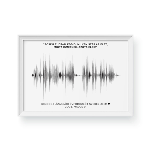 Hanghullám / Fekvő / Minimal - Fehér kerettel
