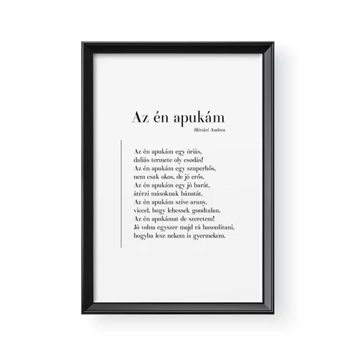 Apa verses kép fekete kerettel