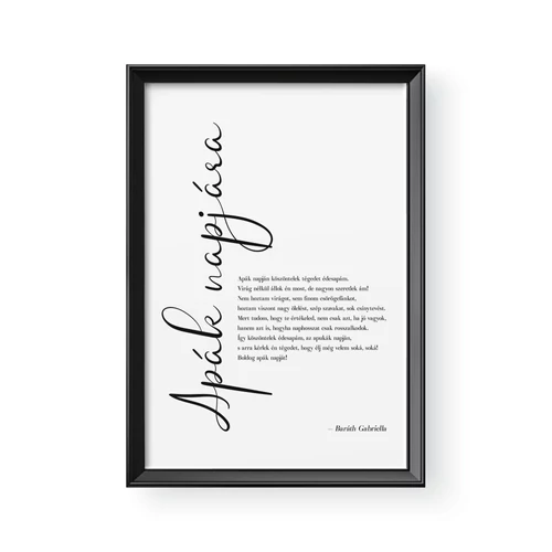 Apa verses kép fekete kerettel