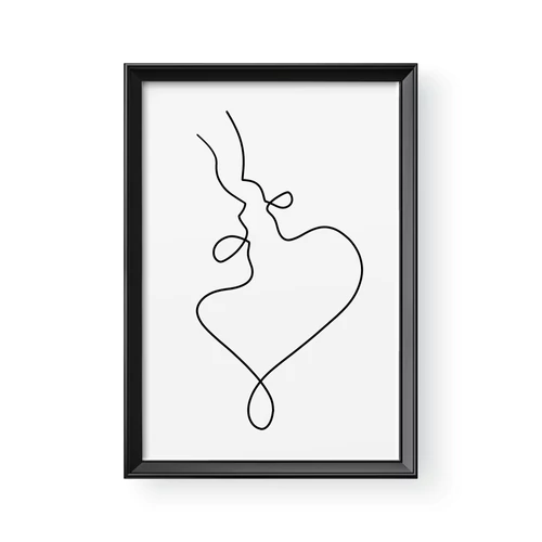 Vonalrajz / Álló / Összefonódva 1 - Barna kerettel