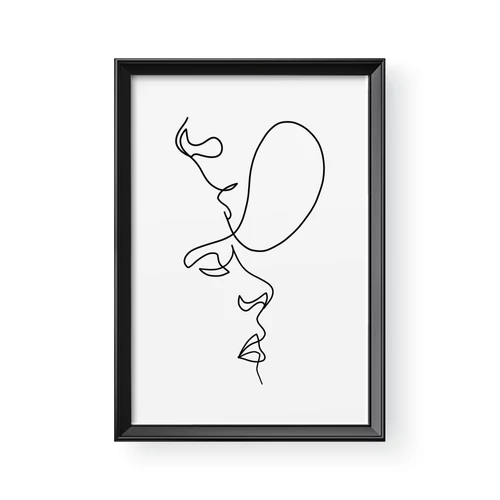 Vonalrajz / Álló / Összefonódva 2 - Barna kerettel