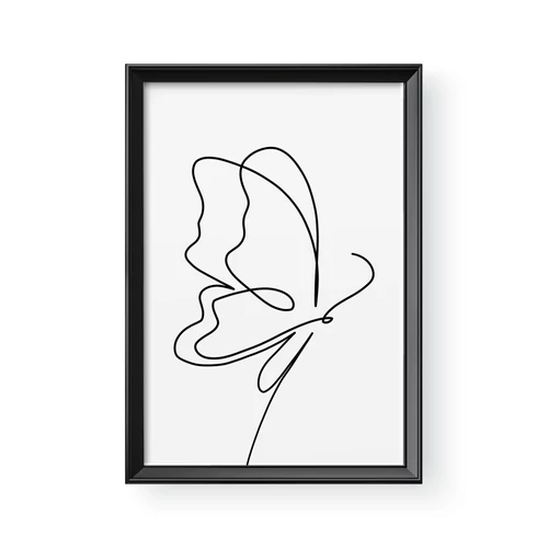 Vonalrajz / Álló / Pillangó 1 - Barna kerettel