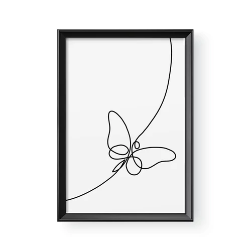 Vonalrajz / Álló / Pillangó 2 - Barna kerettel