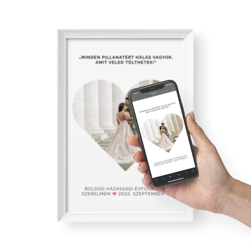 Hangoskép / Álló / Heart - Fehér kerettel, visszahallgatás- vagy nézés egy érintéssel okostelefonon