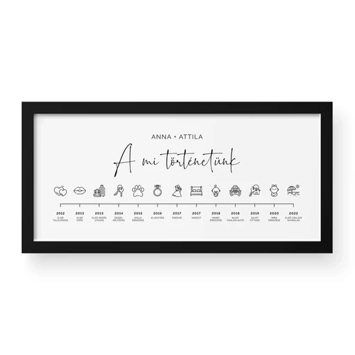 Fekete kerettel, monokróm ikonokkal