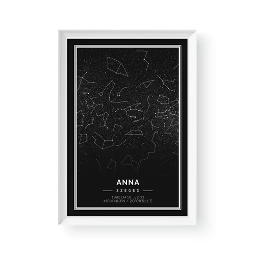 Csillagtérkép / Álló / Nordic 2 - Fehér kerettel